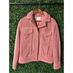 Vince Pink Shearling Jacket Sz Medium